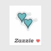 Sticker Coeur et flèche turquoise (Feuille)
