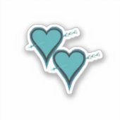 Sticker Coeur et flèche turquoise (Recto)