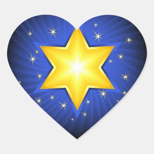 Sticker Cœur Étoile de David (Devant)