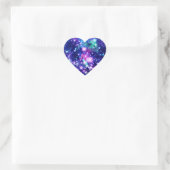 Sticker Cœur Étoiles de galaxie rose et violet (Sac)