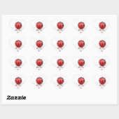 Sticker Cœur Étoiles de Noël (Feuille)