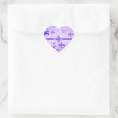 Sticker Cœur Étoiles et Fleur De Lis (Sac)