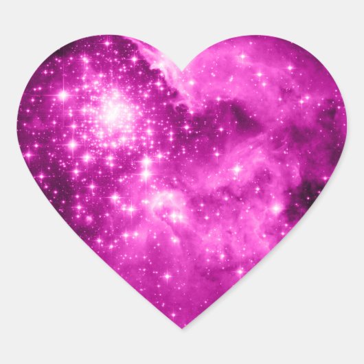 Sticker Cœur Étoiles roses (Devant)