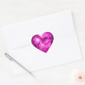 Sticker Cœur Étoiles roses (Enveloppe)