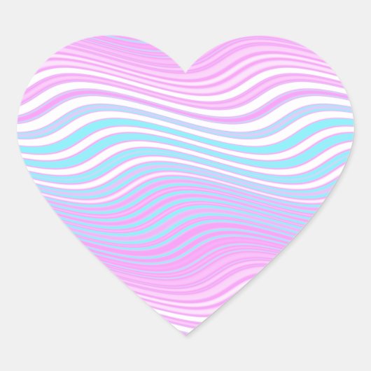 Sticker Cœur Évolution des vagues striées : (Devant)