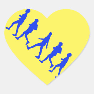 Sticker Cœur Exécution De L'Exercice De Jogging
