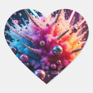 Sticker Cœur Explosions chaotiques