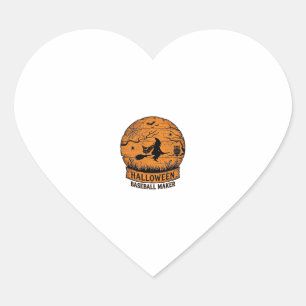 Sticker Cœur Fabricant de baseball Halloween Sorcière volante L