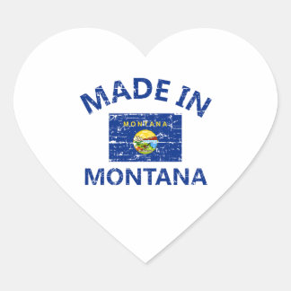 Sticker Cœur Fabriqué à MONTANA États-Unis Drapeaux