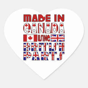 Sticker Cœur Fabriqué au Canada avec des pièces britanniques