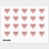 Sticker Cœur Fabriqué maison avec amour rose (Feuille)