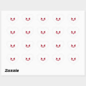 Sticker Cœur Face Citrouille Halloween (Feuille)