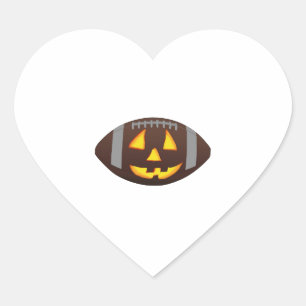 Sticker Cœur Face du Citrouille de football