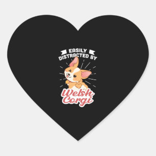 Sticker Cœur Facilement Distrait Par Les Corgis Gallois