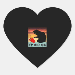 Sticker Cœur Faire Ce Que Je Veux Vintage Chat Rouge Coupe Drôl