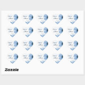 Sticker Cœur Faire-part Bleu Daisy (Feuille)