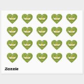Sticker Cœur Faire-part de mariage en forme de coeur vert irlan (Feuille)