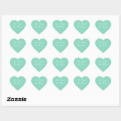 Sticker Cœur Faire-part de mariage Pearl Aqua (Feuille)