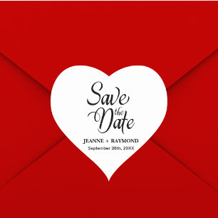 Sticker Cœur Faire-part de mariage personnalisé "Save The Date"