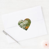Sticker Cœur Faisceaux blancs et lys orange (Enveloppe)