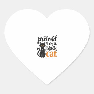 Sticker Cœur Faisons comme si j'étais un chat noir T-shirt de c