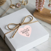 Sticker Cœur Fait à la main avec l'amour Personnalisé Monogramm