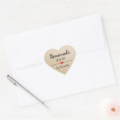 Sticker Cœur Fait maison avec amour kraft sur mesure (Enveloppe)