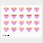 Sticker Cœur Faite à la main avec l'amour arc-en-ciel script de (Feuille)