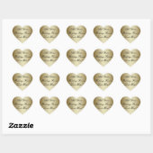 Sticker Cœur Faites votre propre Gold Wedding Favoriser (Feuille)