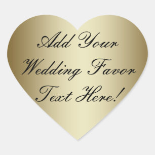 Sticker Cœur Faites votre propre Gold Wedding Favoriser
