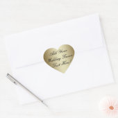 Sticker Cœur Faites votre propre Gold Wedding Favoriser (Enveloppe)