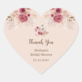 Sticker Cœur Fall In Love Boho Pink Pumpkin Bridal Shower (Devant)