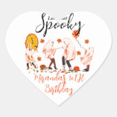 Sticker Cœur Fantôme Éffrayant avec la fête de l'ami (Devant)