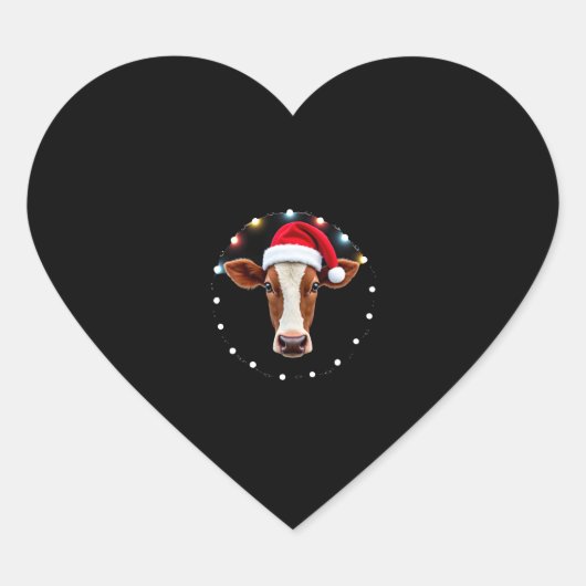 Sticker Cœur Farm Animal Xmas Pajamas Costume Farmer Christmas (Devant)