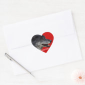 Sticker Cœur Faune Loup gris conception animal amoureux (Enveloppe)