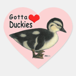 Sticker Cœur Faut adorer les canetons