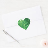 Sticker Cœur Faux Glittery Green (Enveloppe)