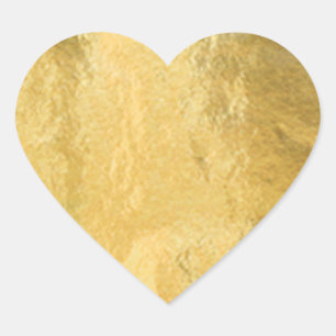 Sticker Cœur Faux Gold Foil Coeur métallique brillant