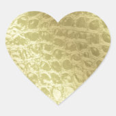 Sticker Cœur Faux Golden Alligator Skin (Devant)