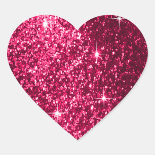 Sticker Cœur Faux Parties scintillant rose
