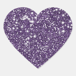 Sticker Cœur Faux Purple Parties scintillant Texture Look - Imp