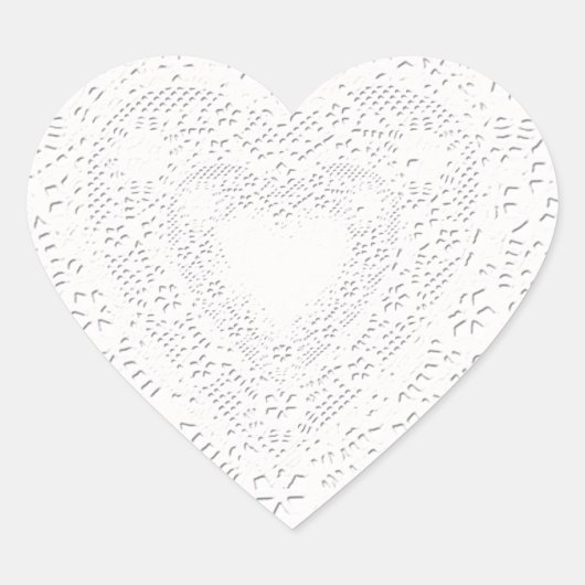 Sticker Cœur Faux White Lace Look (Devant)