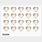 Sticker Cœur Faveur de mariage rose Boho Chic (Feuille)