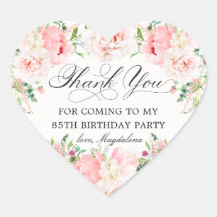 Sticker Cœur Faveur de remerciement pour fête d'anniversaire 85