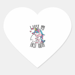 Sticker Cœur Fée Drôle - Cute Unicorn J'Ai Perdu Mon Premier T