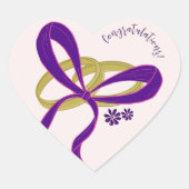 Sticker Cœur Félicitations pour votre mariage (Devant)