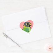 Sticker Cœur Femelle de Parakeet à tête prune (Enveloppe)