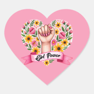 Sticker Cœur Feministe du pouvoir féminin