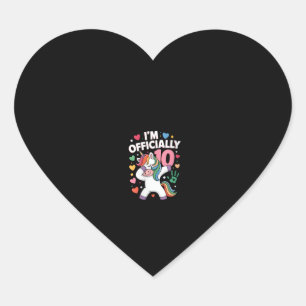 Sticker Cœur Femme J'ai officiellement 10 Licorne Dabbing 10 An