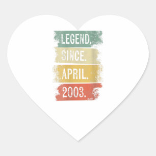 Sticker Cœur Femmes 17 ans Cadeaux Légende depuis avril 2003